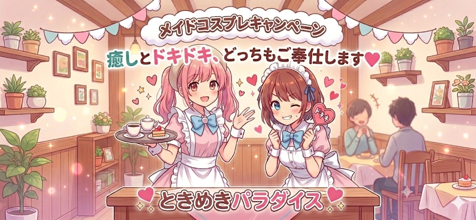 メイドコスプレキャンペーン開催（4/11〜5/10まで）